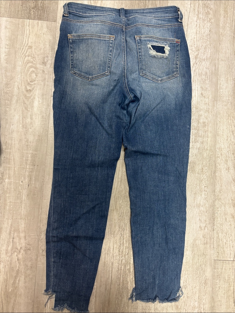 Maurices Distressed Dark Blue Slim Straight Jeans - Picture 3 of 3